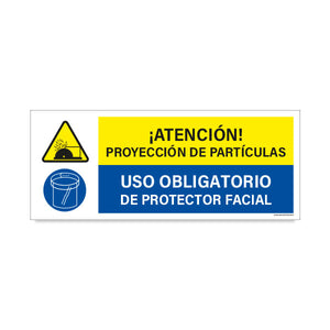 Atención Proyección de Partículas - Uso Obligatorio de Protector Facial