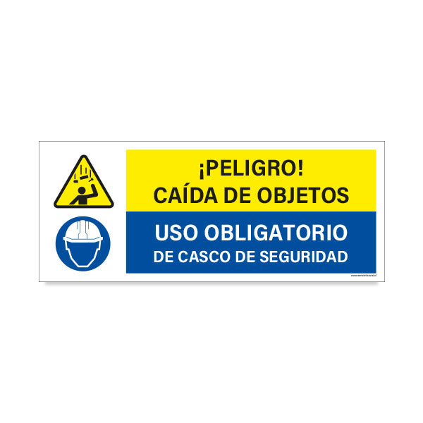 Peligro Caída de Objetos - Uso Obligatorio de Casco de Seguridad