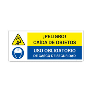Peligro Caída de Objetos - Uso Obligatorio de Casco de Seguridad