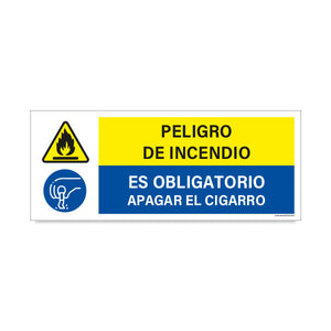 Peligro de Incendio - Es Obligatorio Apagar el Cigarro