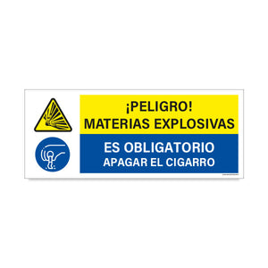 Peligro Materias Explosivas - Es Obligatorio Apagar el Cigarro
