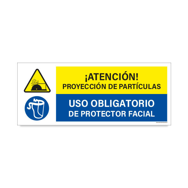 Atención Proyección de Partículas - Uso Obligatorio de Protector Facial