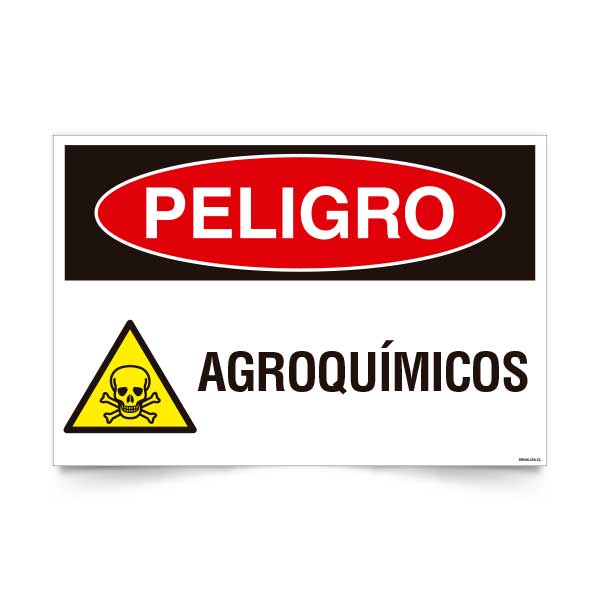 Señal de peligro agroquímicos NCh 1411/1 señalética EPP
