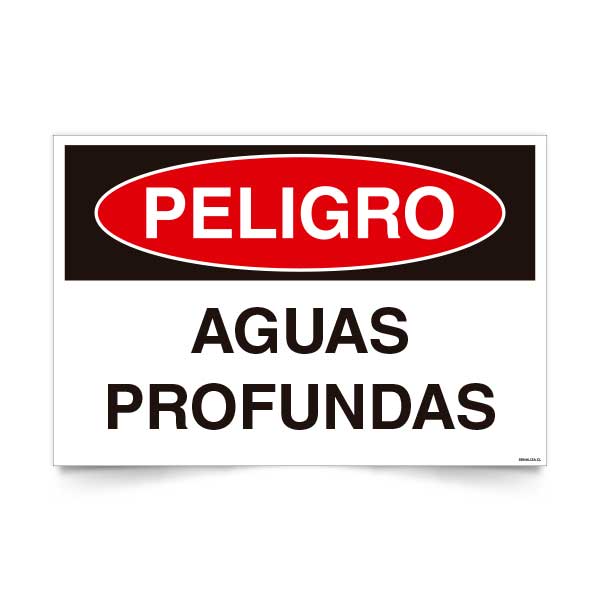Señal de peligro aguas profundas NCh 1411/1 señaleica EPP