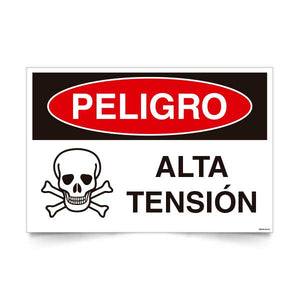 Señal de peligro alta tension NCh 1411/1 señalética industrial electricidad