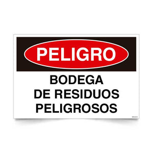Señal de peligro bodega residuos peligrosos NCh 1411/1 señalética industrial
