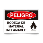 Señal de peligro bodega de material inflamable NCh 1411/1 señaleica EPP