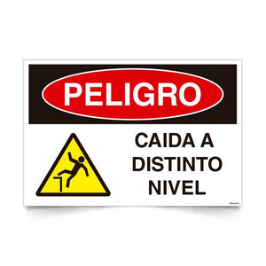 Señal de peligro caída a distinto nivel NCh 1411/1 señalética EPP