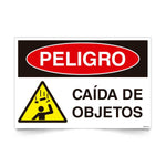 Señal de peligro caida objetos NCh 1411/1 señalética obras construccion seguridad