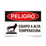 Señal de peligro equipo alta temperatura NCh 1411/1 señalética industrial seguridad
