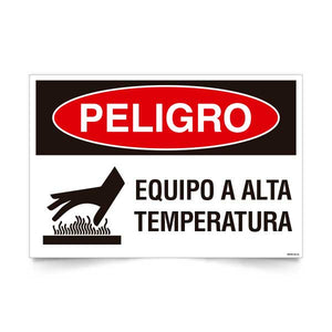Señal de peligro equipo alta temperatura NCh 1411/1 señalética industrial seguridad