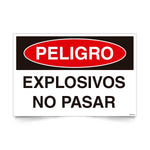 Señal de peligro explosivos no pasar NCh 1411/1 señalética EPP explosivos