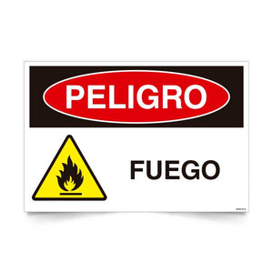 Señal de peligro fuego NCh 1411/1 señalética EPP incendio