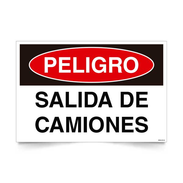 Señal de peligro salida de camiones NCh 1411/1 señalética EPP transito vehicular