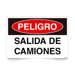 Señal de peligro salida de camiones NCh 1411/1 señalética EPP transito vehicular