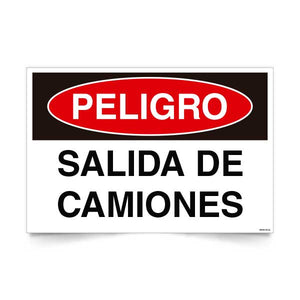 Señal de peligro salida de camiones NCh 1411/1 señalética EPP transito vehicular