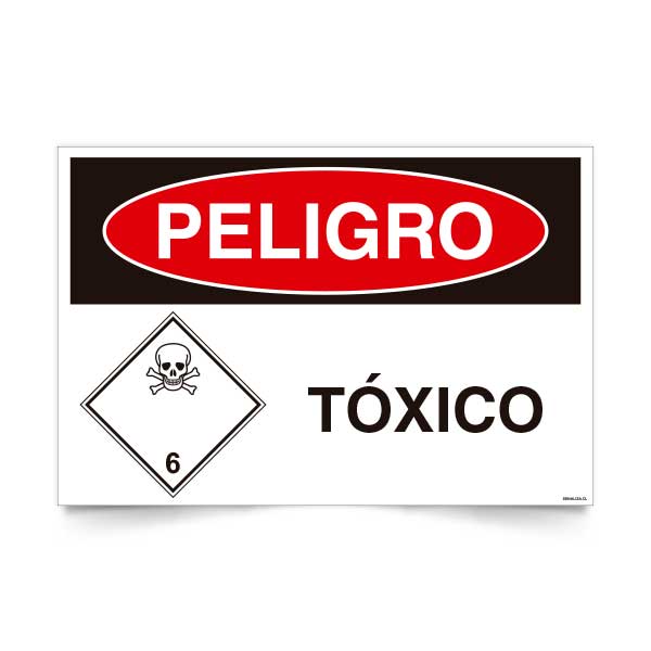 Señal de peligro toxico NCh 1411/1 señaleica EPP proteccion toxicos