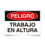 Señal de peligro trabajo en altura NCh 1411/1 señalética industrial seguridad