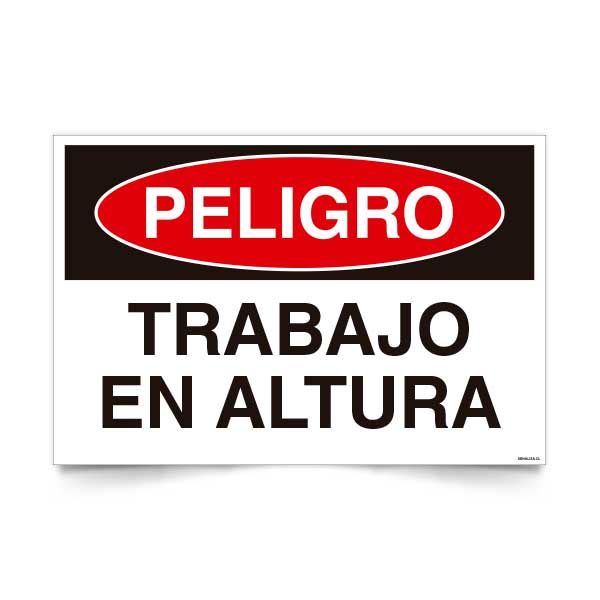 Señal de peligro trabajo en altura NCh 1411/1 señalética industrial seguridad