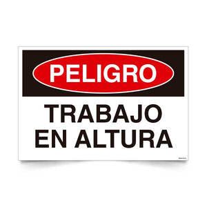 Señal de peligro trabajo en altura NCh 1411/1 señalética industrial seguridad