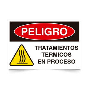 Señal de peligro tratamientos termicos en proceso NCh 1411/1 señalética EPP alta temperatura