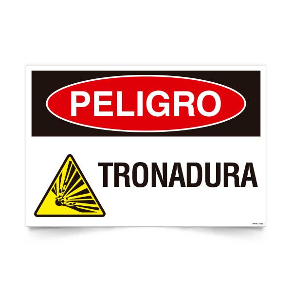 Señal de peligro tronadura NCh 1411/1 señalética EPP explosivos