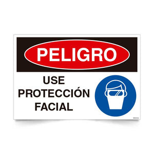 Señal de peligro use proteccion facial NCh 1411/1 señaleica EPP