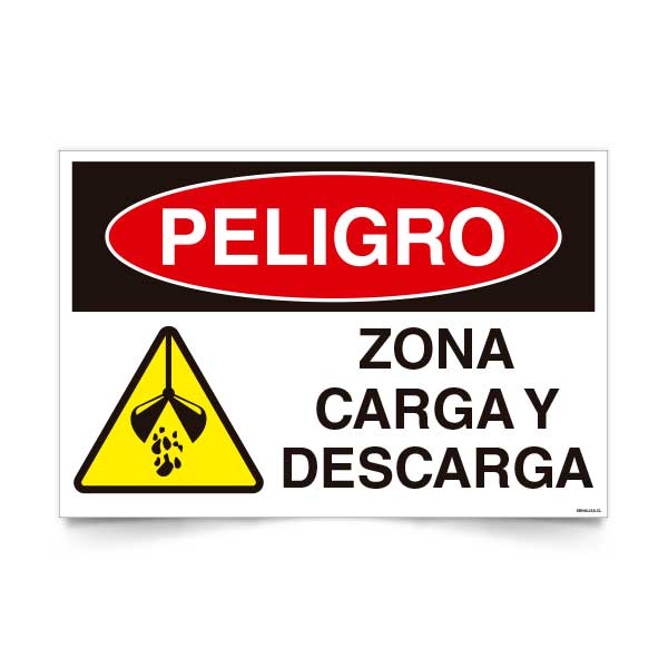 Señal de peligro zona carga y descarga NCh 1411/1 señaleica EPP