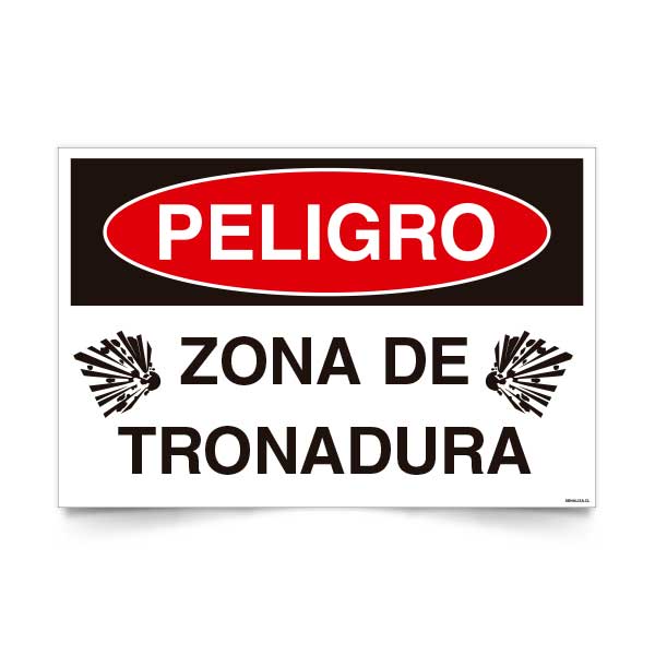 Señal de peligro zona de tronaduras NCh 1411/1 señaleica EPP