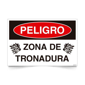 Señal de peligro zona de tronaduras NCh 1411/1 señaleica EPP
