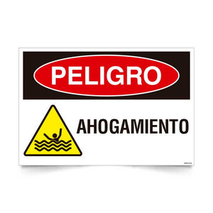 Señal de peligro ahogamiento NCh 1411/1 señaleica EPP