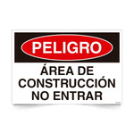 Señal de peligro area construccion no entrar NCh 1411/1 señalética obras seguridad