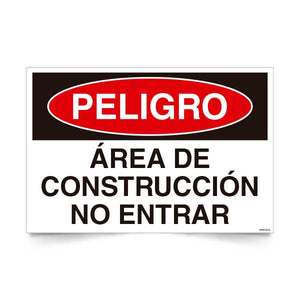 Señal de peligro area construccion no entrar NCh 1411/1 señalética obras seguridad