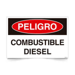 Señal de peligro combustible diesel NCh 1411/1 señalética industrial inflamable