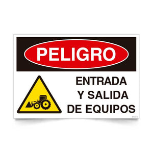 Señal de peligro entrada y salida de equipos NCh 1411/1 señaleica EPP