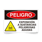 Señal de peligro exposicion a sustancias peligrosas agudas NCh 1411/1 señalética EPP