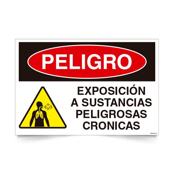 Señal de peligro exposicion a sustancias peligrosas cronicas NCh 1411/1 señaleica EPP