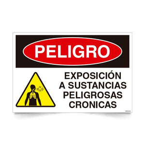 Señal de peligro exposicion a sustancias peligrosas cronicas NCh 1411/1 señaleica EPP