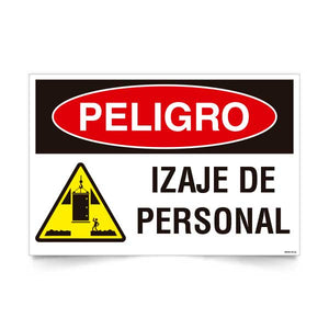 Señal de peligro izaje de personal NCh 1411/1 señalética EPP