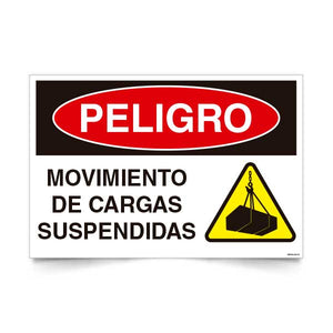 Señal de peligro movimiento de cargas suspendidas NCh 1411/1 señaleica EPP