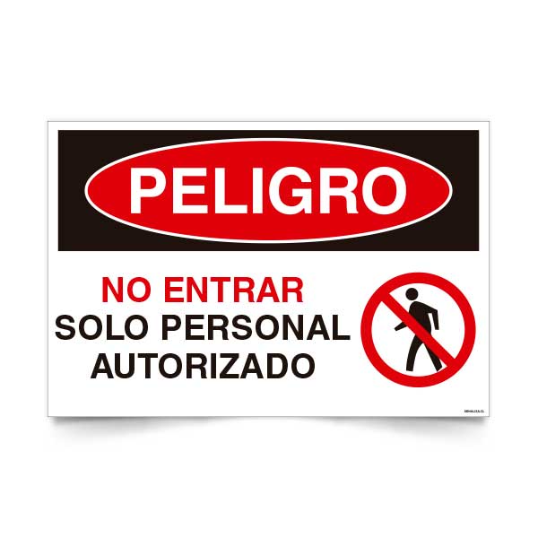 Señal de peligro no entrar solo personal autorizado pictograma NCh 1411/1 señalética