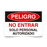 Señal de peligro no entrar solo personal autorizado texto NCh 1411/1 señalética