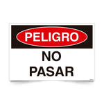 Señal de peligro no pasar NCh 1411/1 señalética industrial seguridad