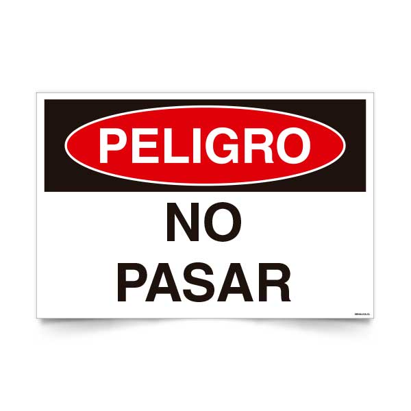 Señal de peligro no pasar NCh 1411/1 señalética industrial seguridad
