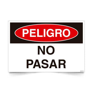 Señal de peligro no pasar NCh 1411/1 señalética industrial seguridad