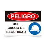 Señal de peligro use casco de seguridad NCh 1411/1 señalética EPP protección cabeza