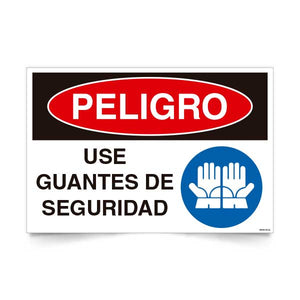 Señal de peligro use guantes seguridad NCh 1411/1 señalética EPP proteccion manos