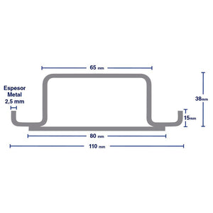 Poste Omega Galvanizado 3 Mts 2.5mm