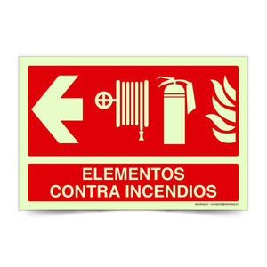 Elementos contra incendios Izquierda Fotoluminiscente