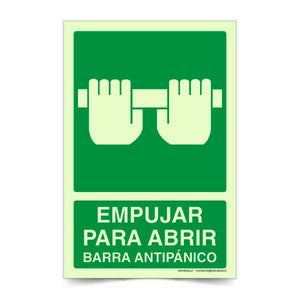 Empujar para Abrir Barra Antipanico Fotoluminiscente